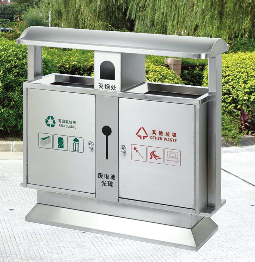濟南不銹鋼垃圾桶，東營不銹鋼分類果皮箱
