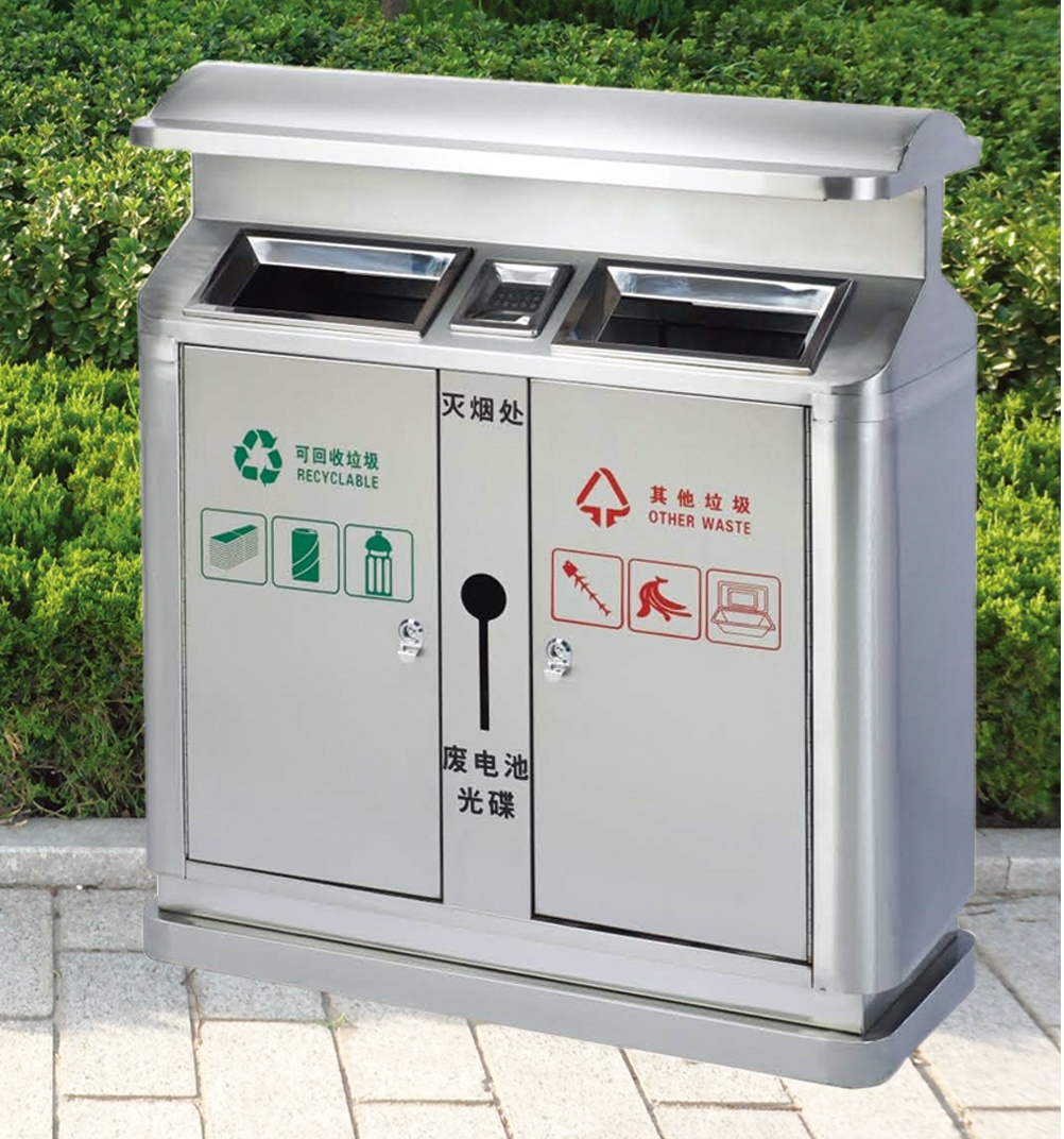 德州不銹鋼分類垃圾桶，菏澤不銹鋼分類果皮箱