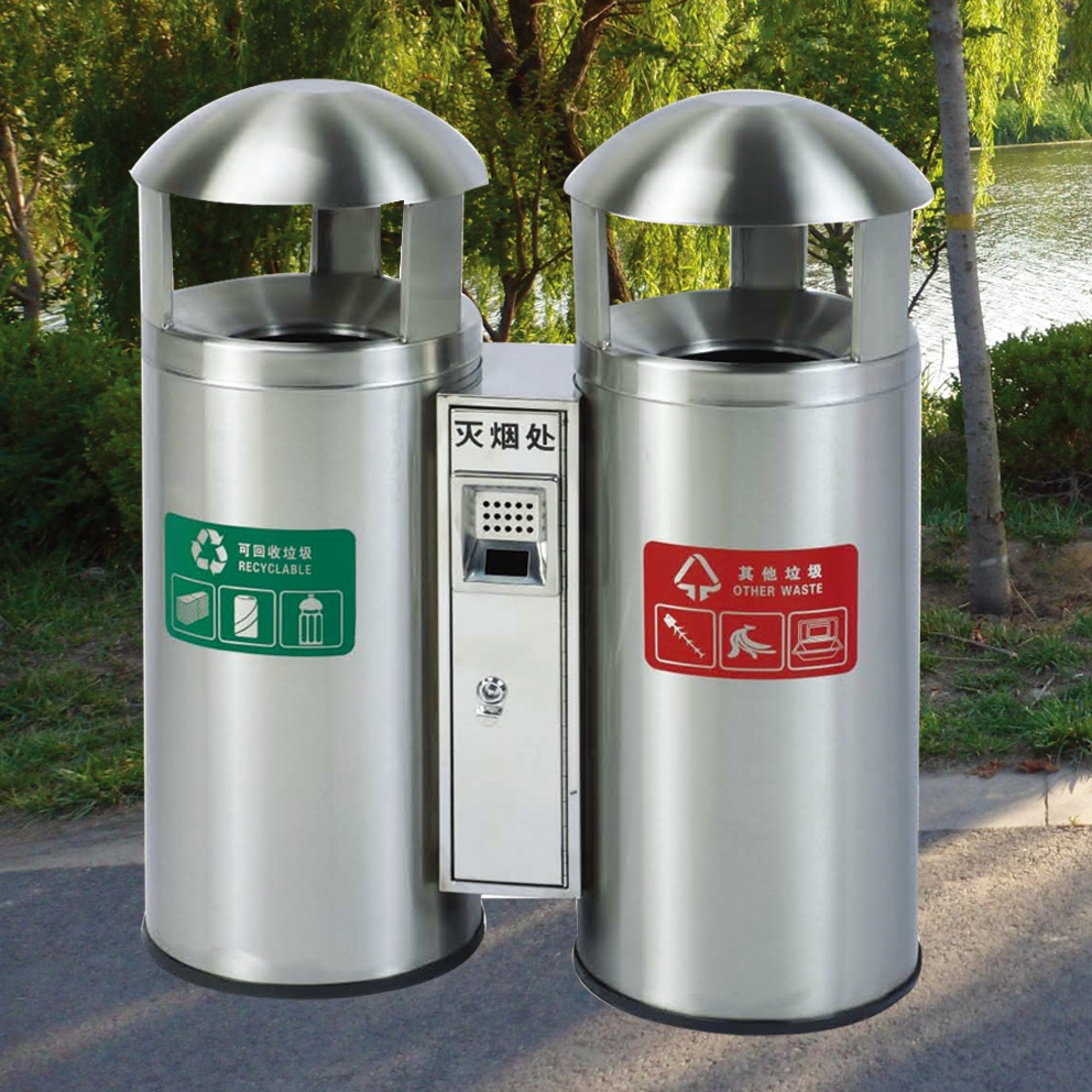 聊城不銹鋼分類垃圾桶，泰安不銹鋼果皮箱