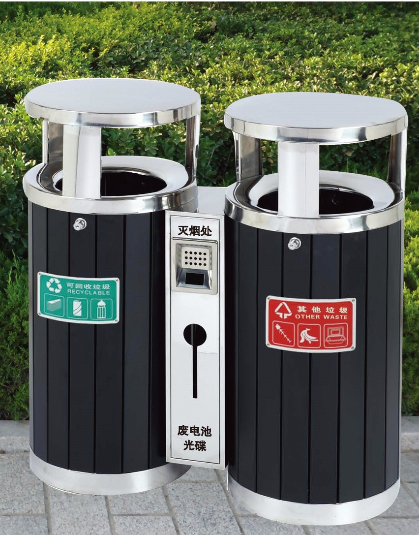威海不銹鋼分類垃圾桶，萊蕪不銹鋼果皮箱